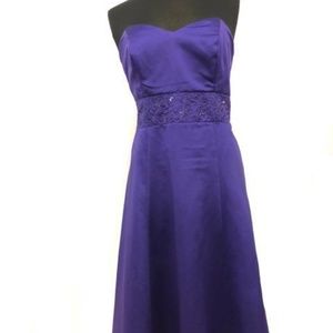 David's Bridal Strapless Bead Sequin Formal Dress